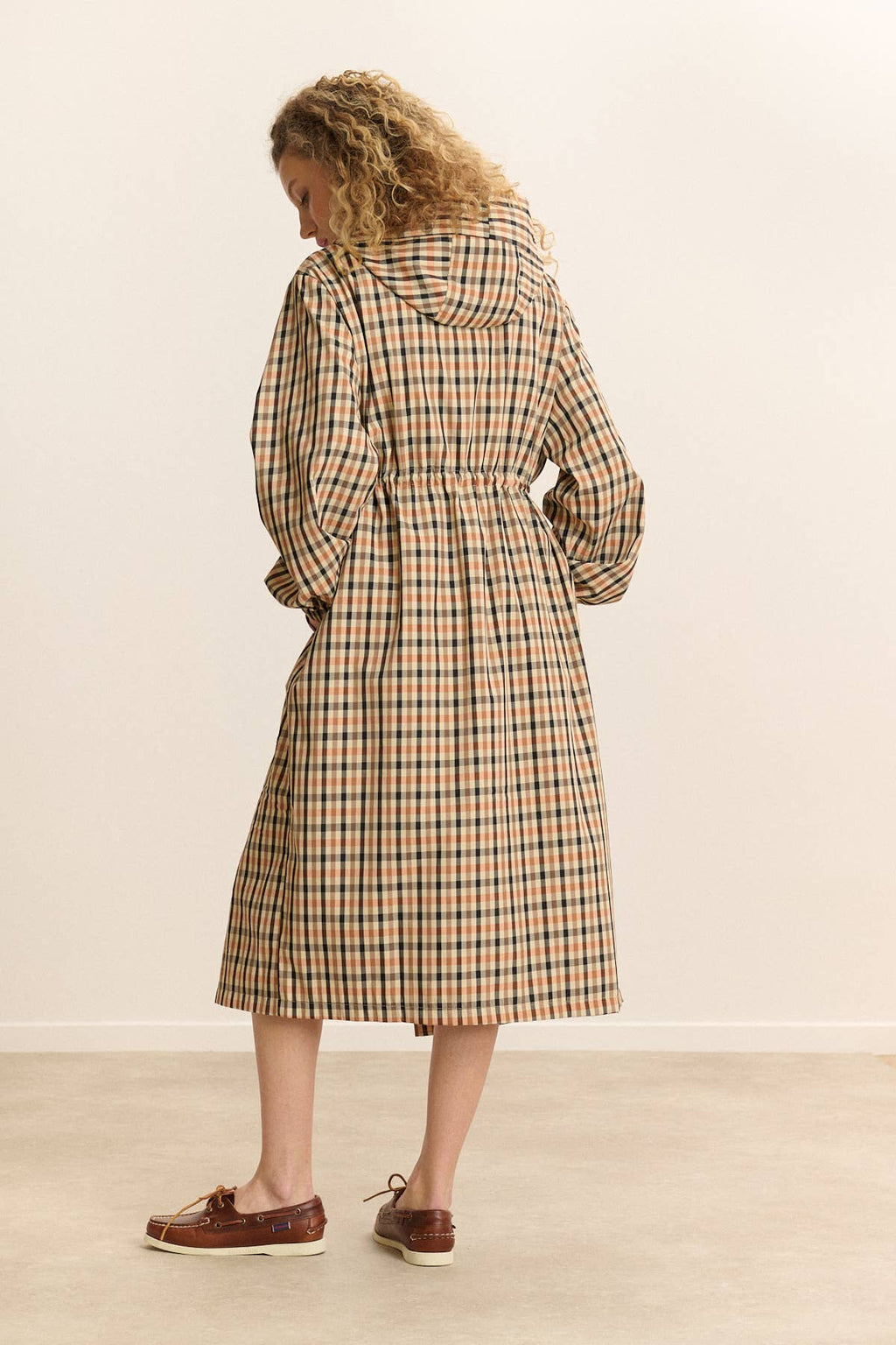 Checkered Trench Coat