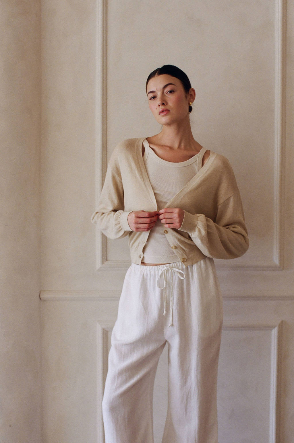V-Neck Long Sleeve Cardigan