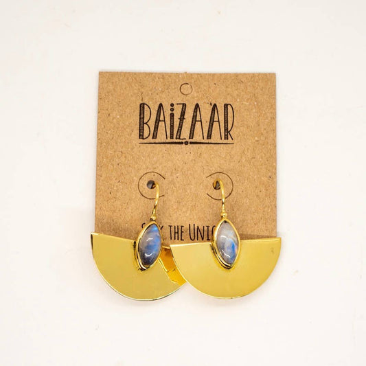 Brass Stone Shine Earring
