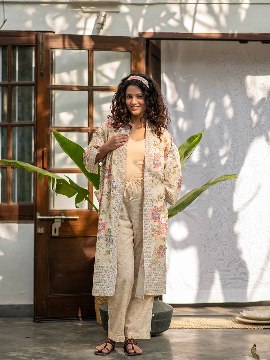 Rio Ivory  Cotton Voile Kimono