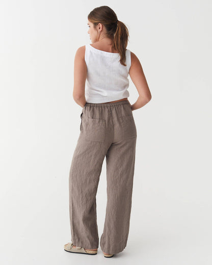 Linen Pants PEMBA in Deep taupe
