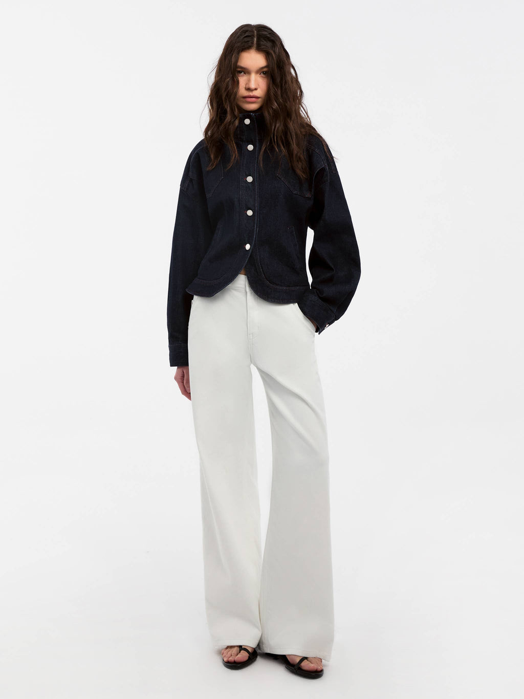 Fitted Stand Collar  Jacket