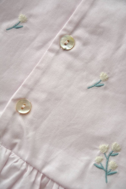 Baby Flower Embroidered Romper 100% Cotton OEKO-TEX