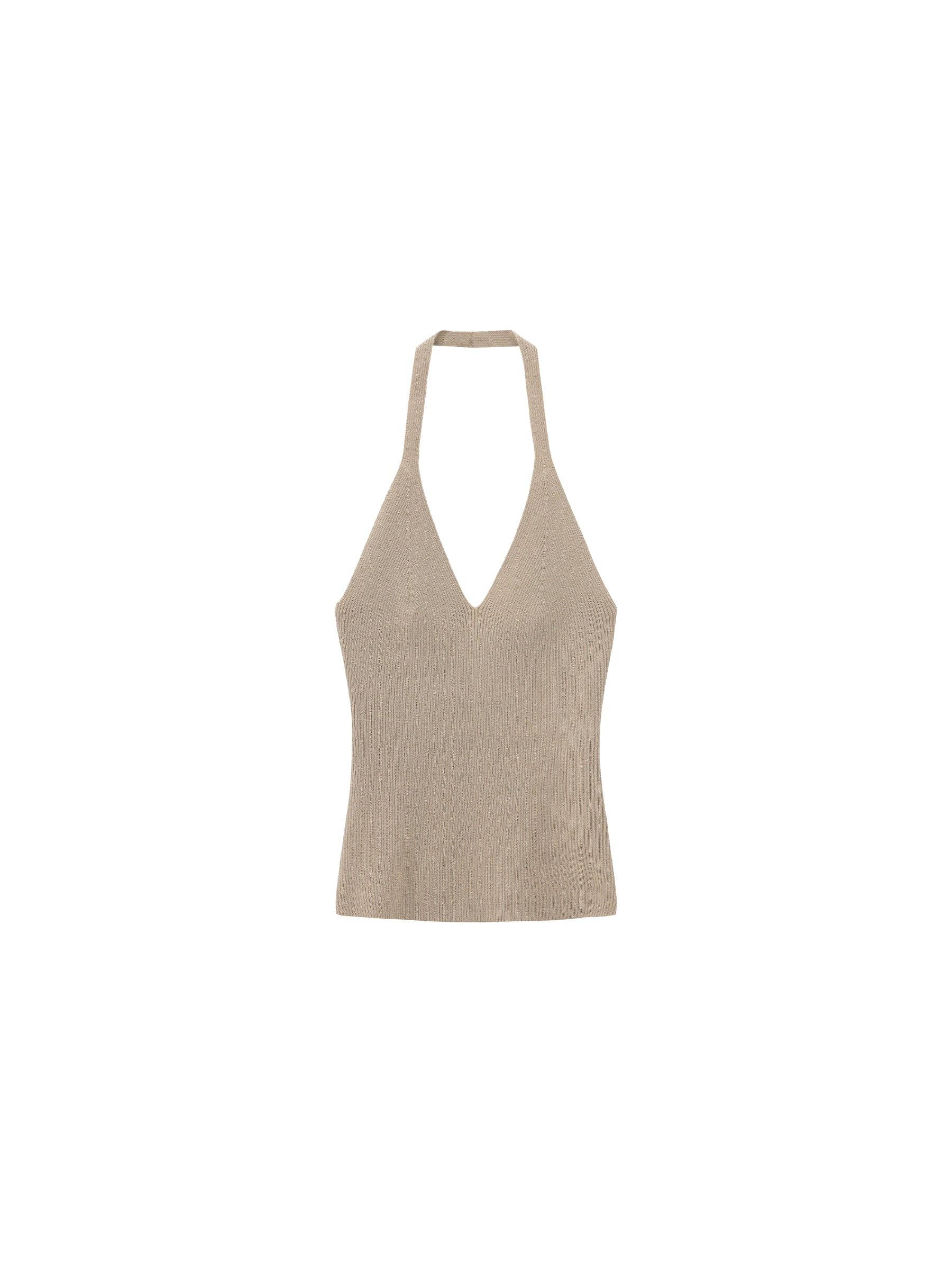 CUBIC Wool Blend Knit Halter Neck Top