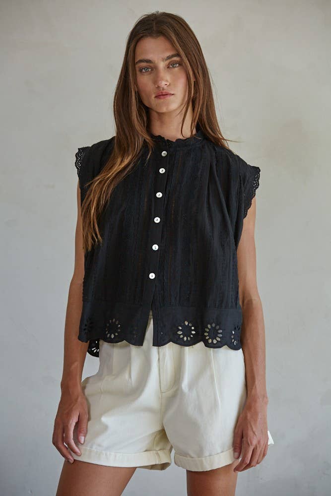Eyelet Trim Top