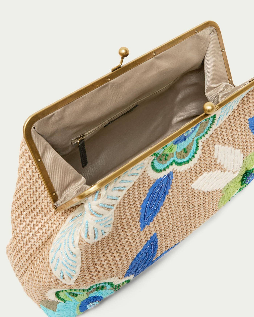 Lagoon Raffia Clutch