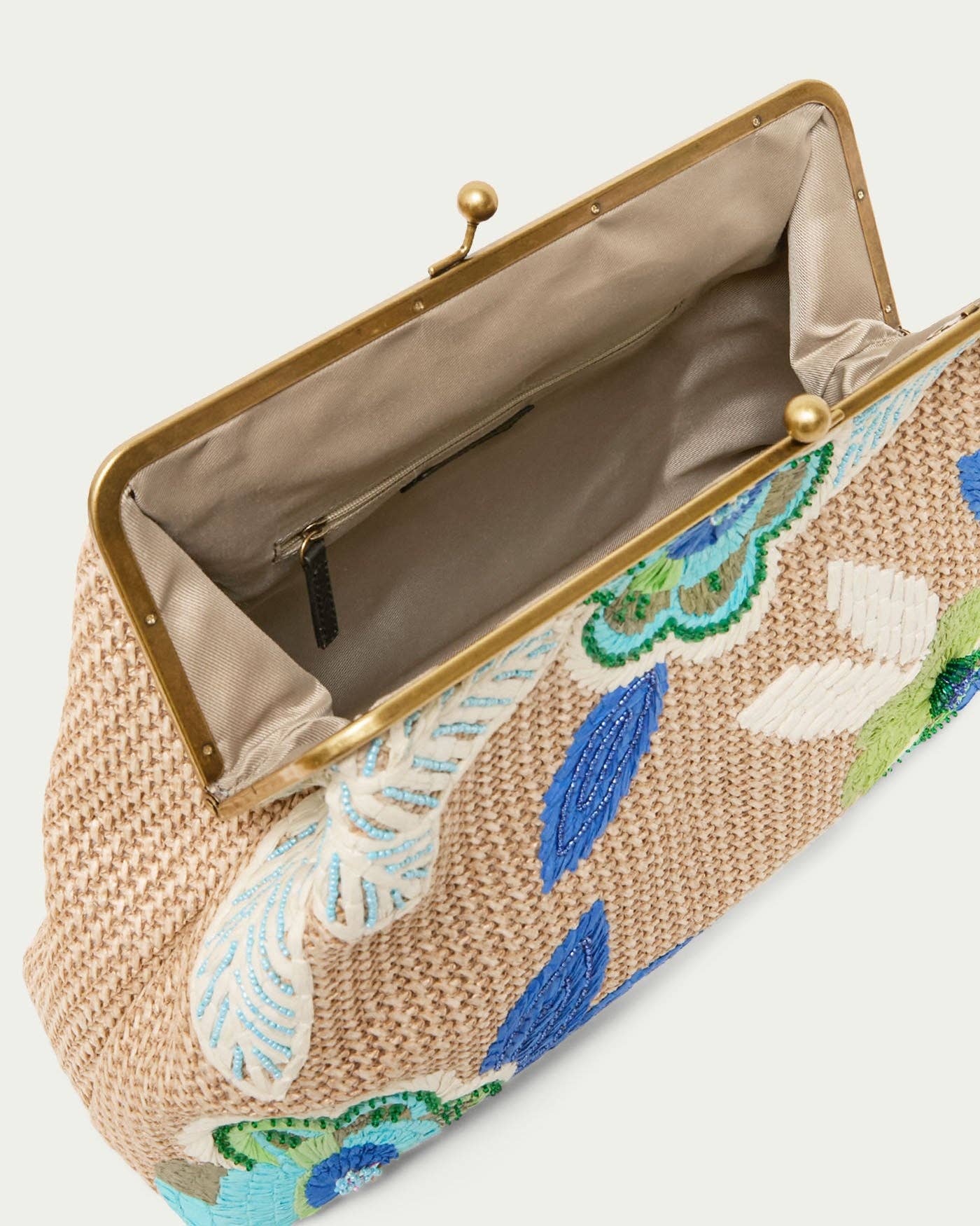 Lagoon Raffia Clutch