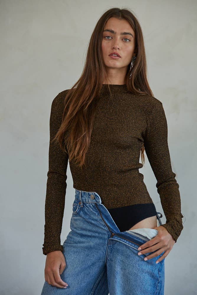 Knit Ribbed Sweater Bodysuit