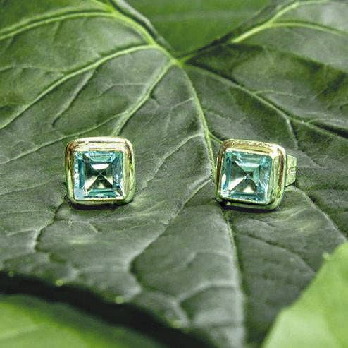 Blue Topaz Biru Studs