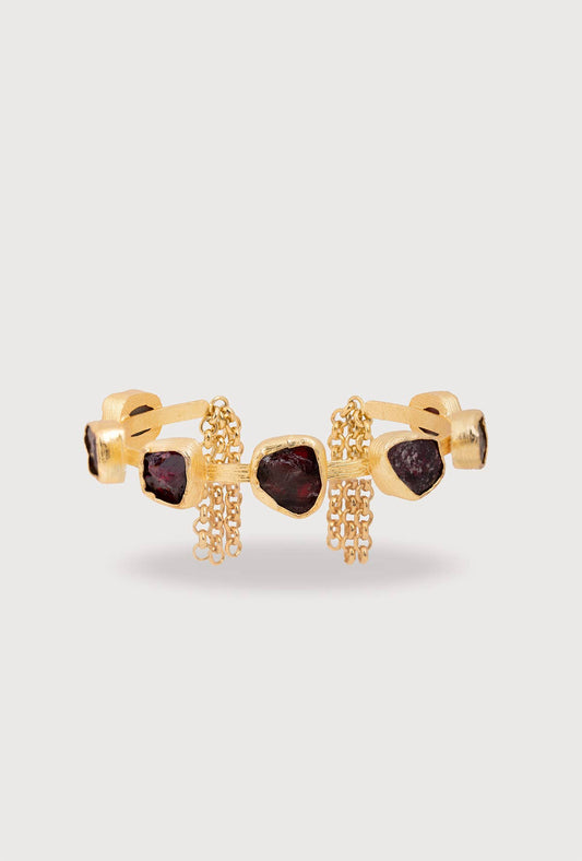 Golden Chain Stone Bracelet Cuff