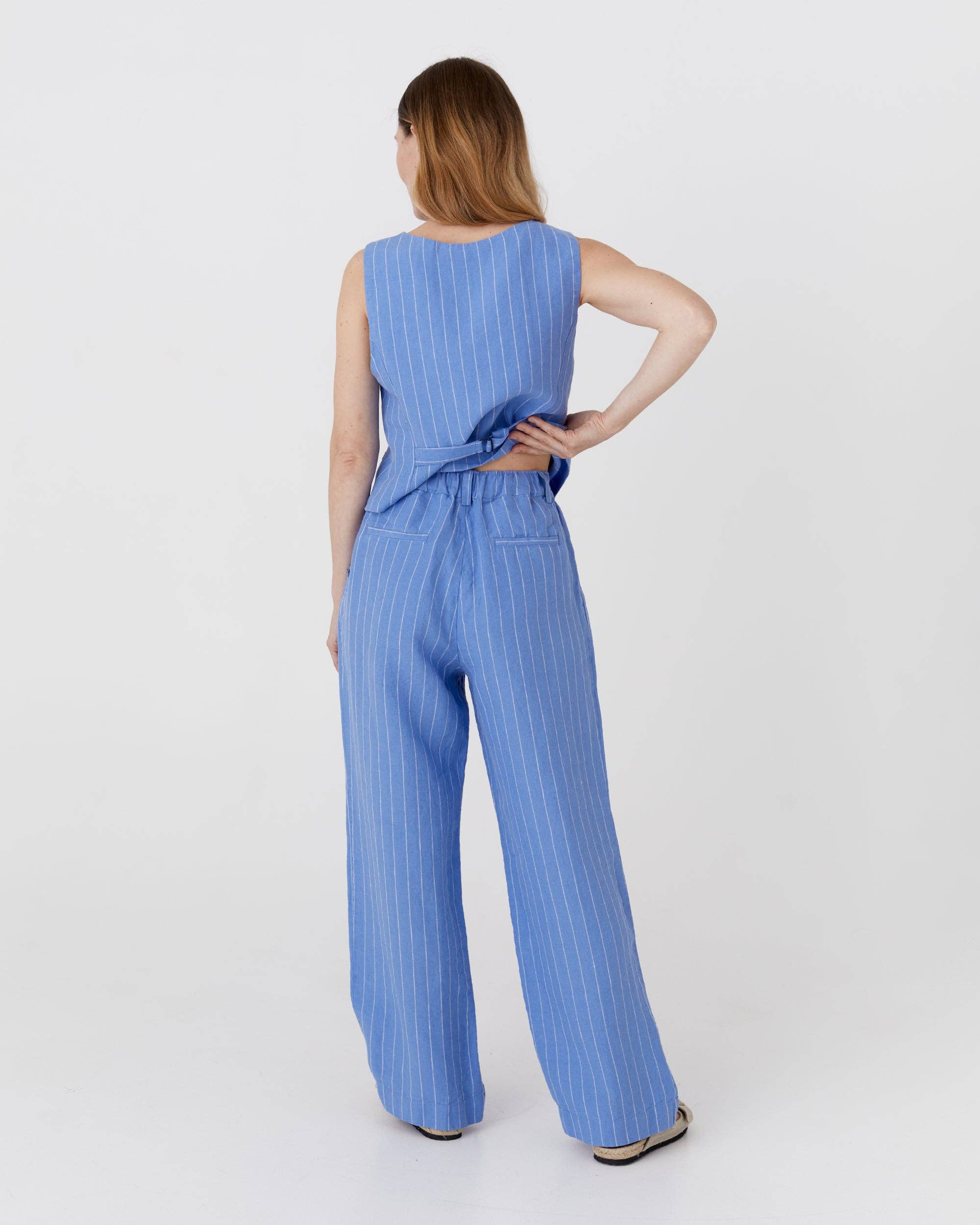 Roma Linen Pants in Stripes