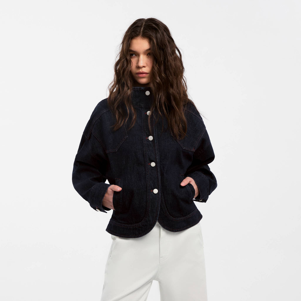 Fitted Stand Collar  Jacket