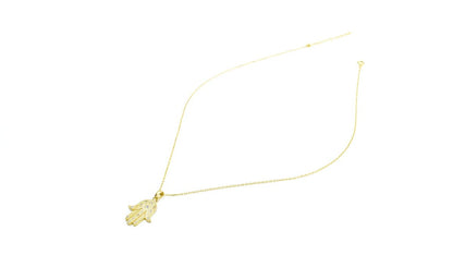 Sterling Silver Gold Hamsa Necklace