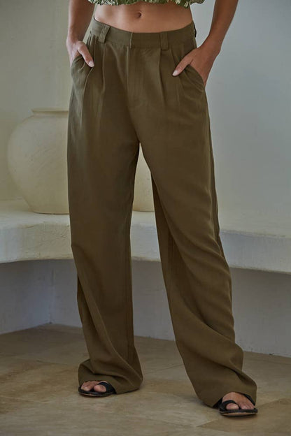 Tencel Linen Wide Leg Pants