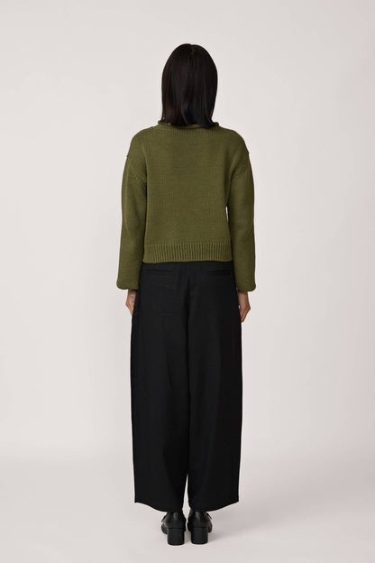 Mare Rolled Neck Sweater - Olive