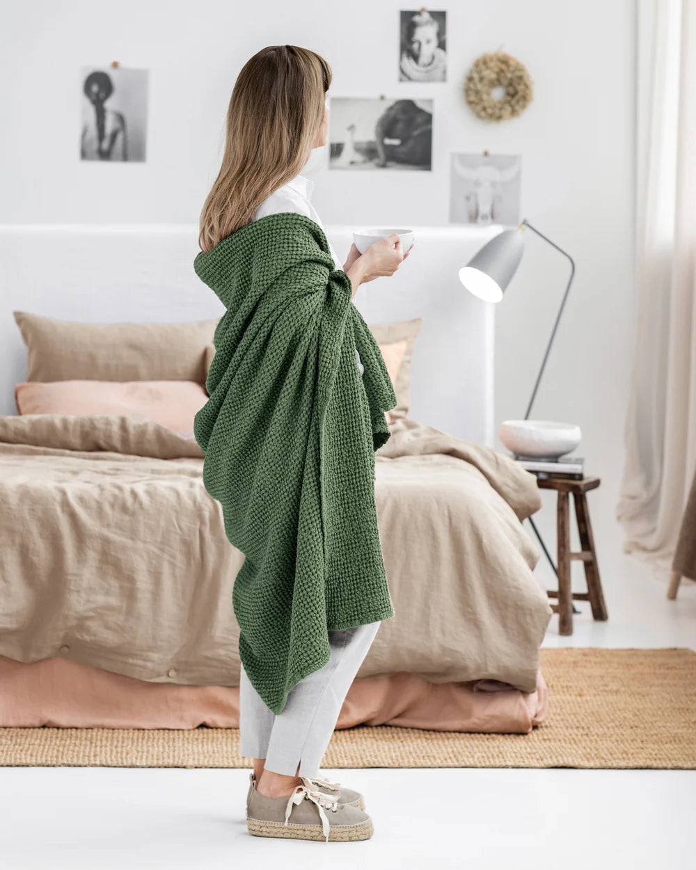 Linen Waffle Throw