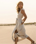 Sleeveless Linen Dress ACADIA in Natural melange